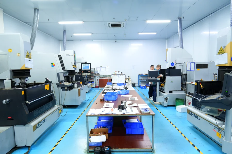 EDM machines in the mold tooling workshop