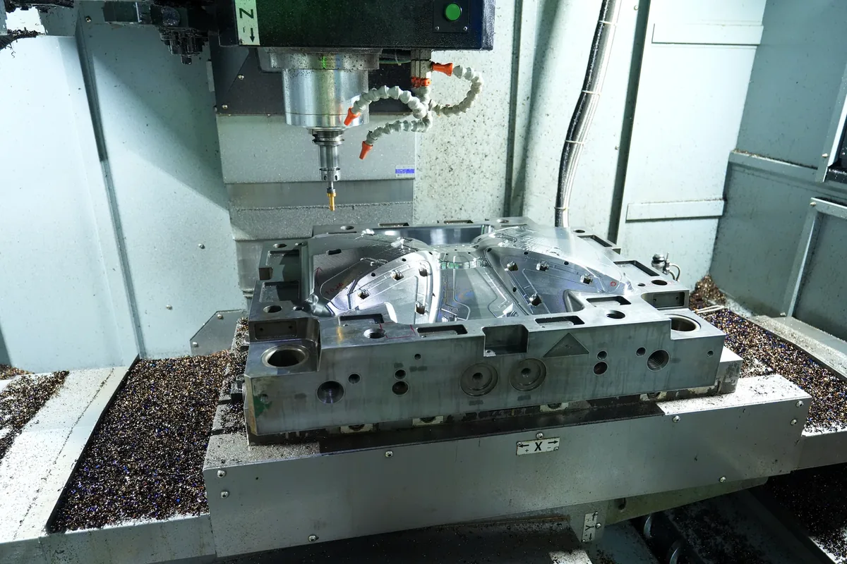 Precision Mold Cavity CNC Machining Precision injection mold cavity plate during CNC machining